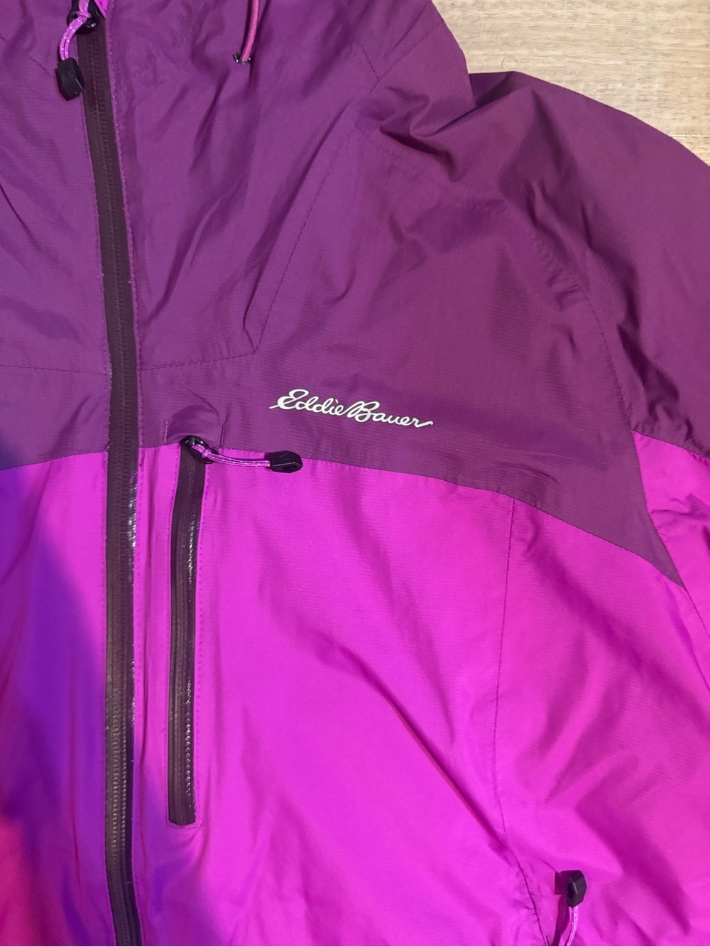 Eddie Bauer Women’s XL Purple Pink Hooded Outdoor Jacket - Picture 12 of 13